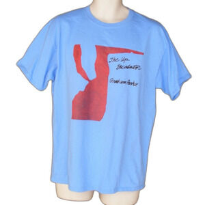 GRAHAM PARKER Tee, L, Up Escalator, Light Blue, Retro 80s, Short sleeves